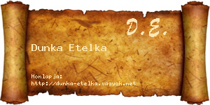 Dunka Etelka névjegykártya