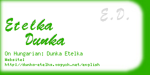 etelka dunka business card